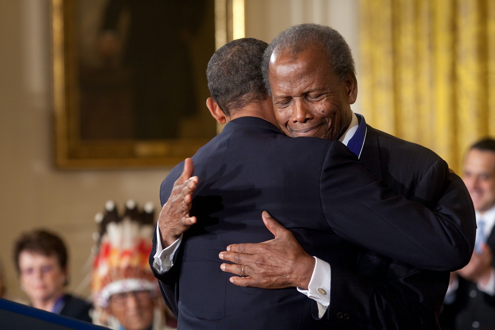 Sidney Poitier with Pres Obama in 2009
