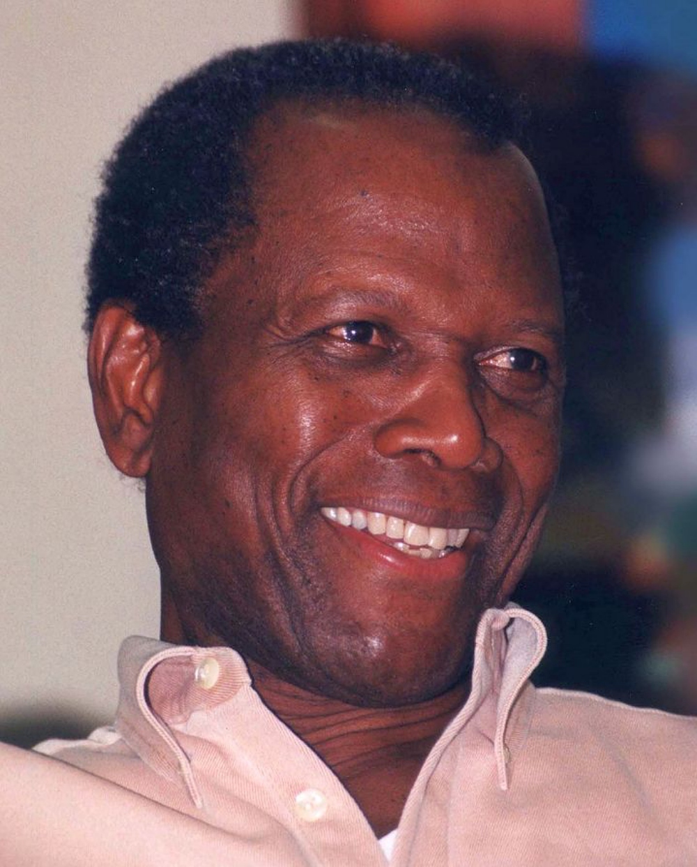 Sidney Poitier in white shirt