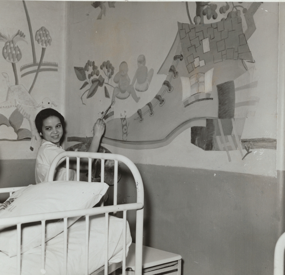 mural painting at Harlem Hospital in 1938