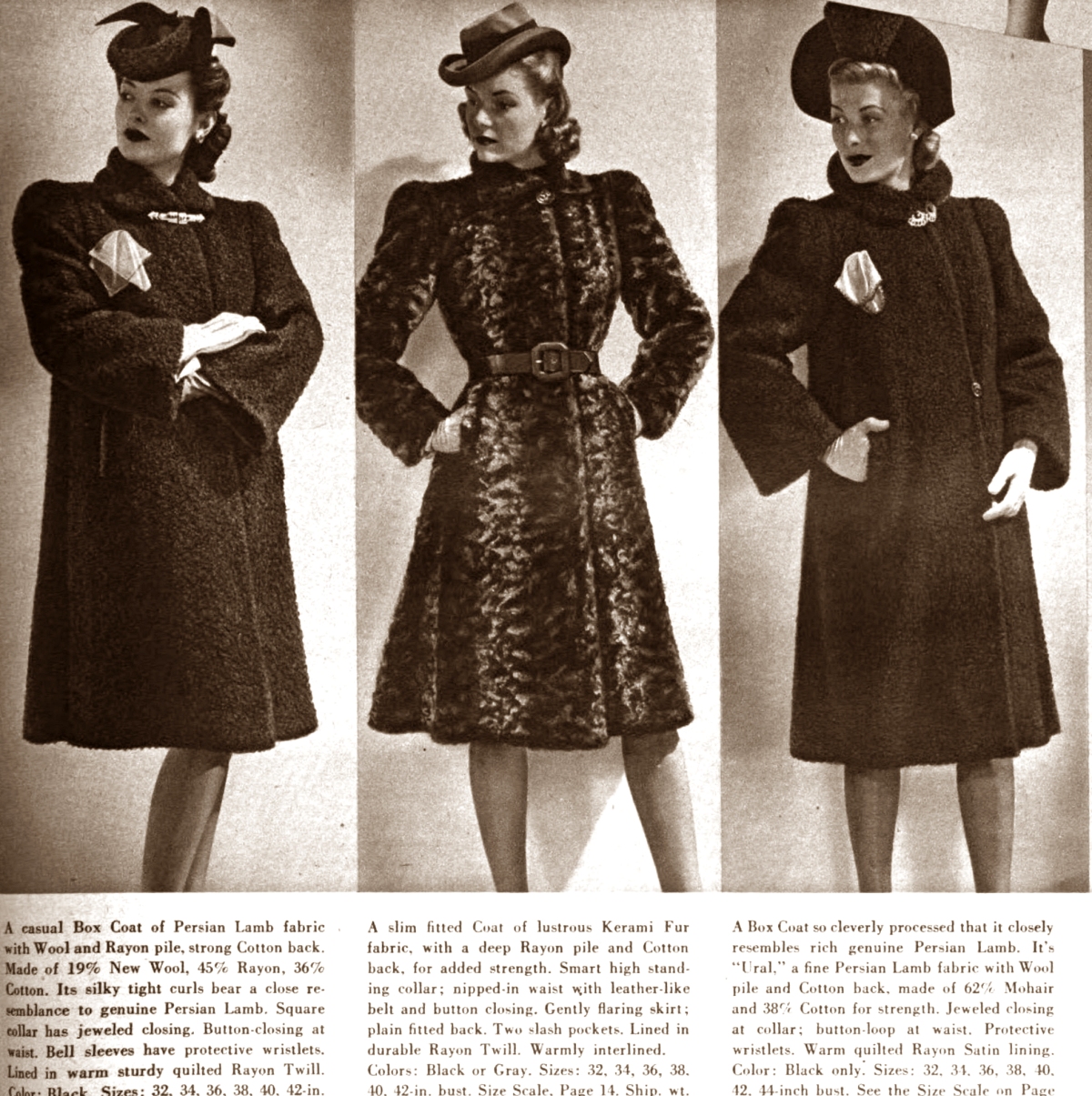 Montgomery Ward Catalog women's coats 1941