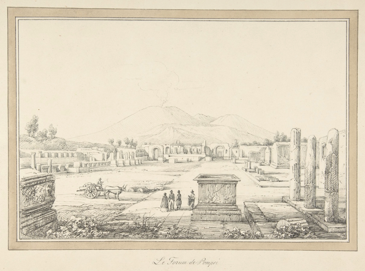 19th century tourists at Pompeii