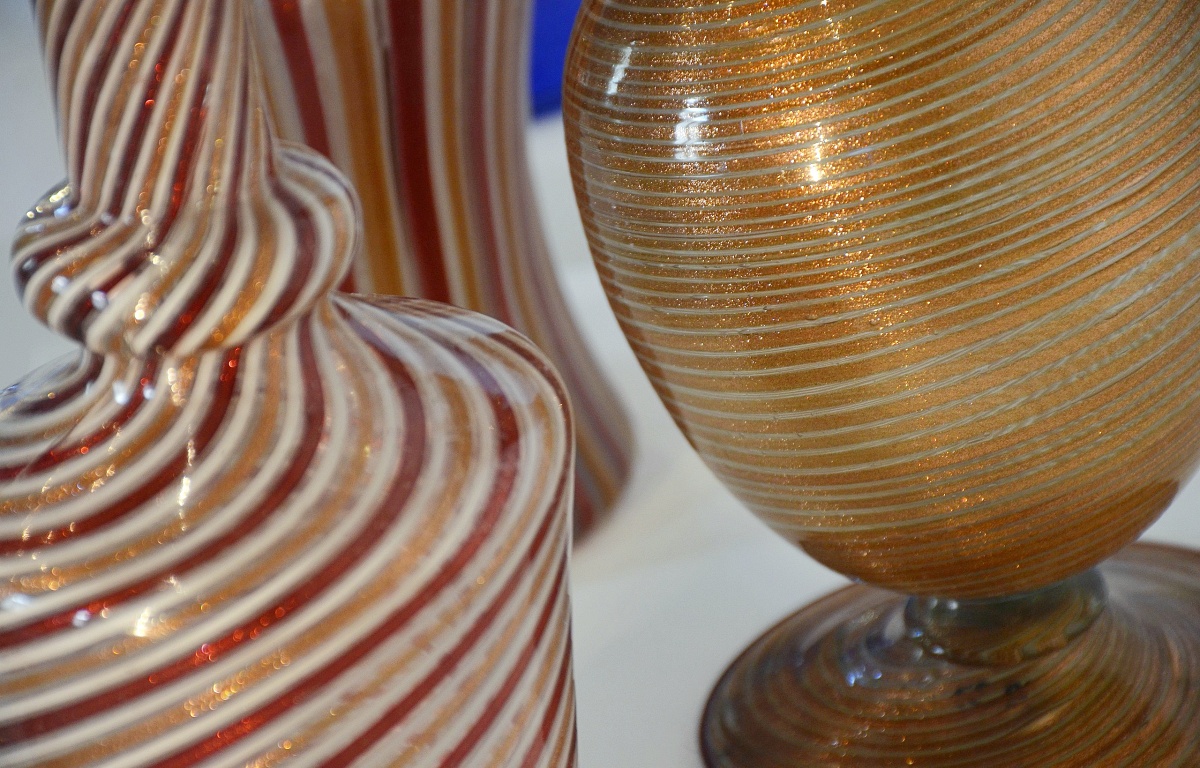 goldstone Murano glass decanters