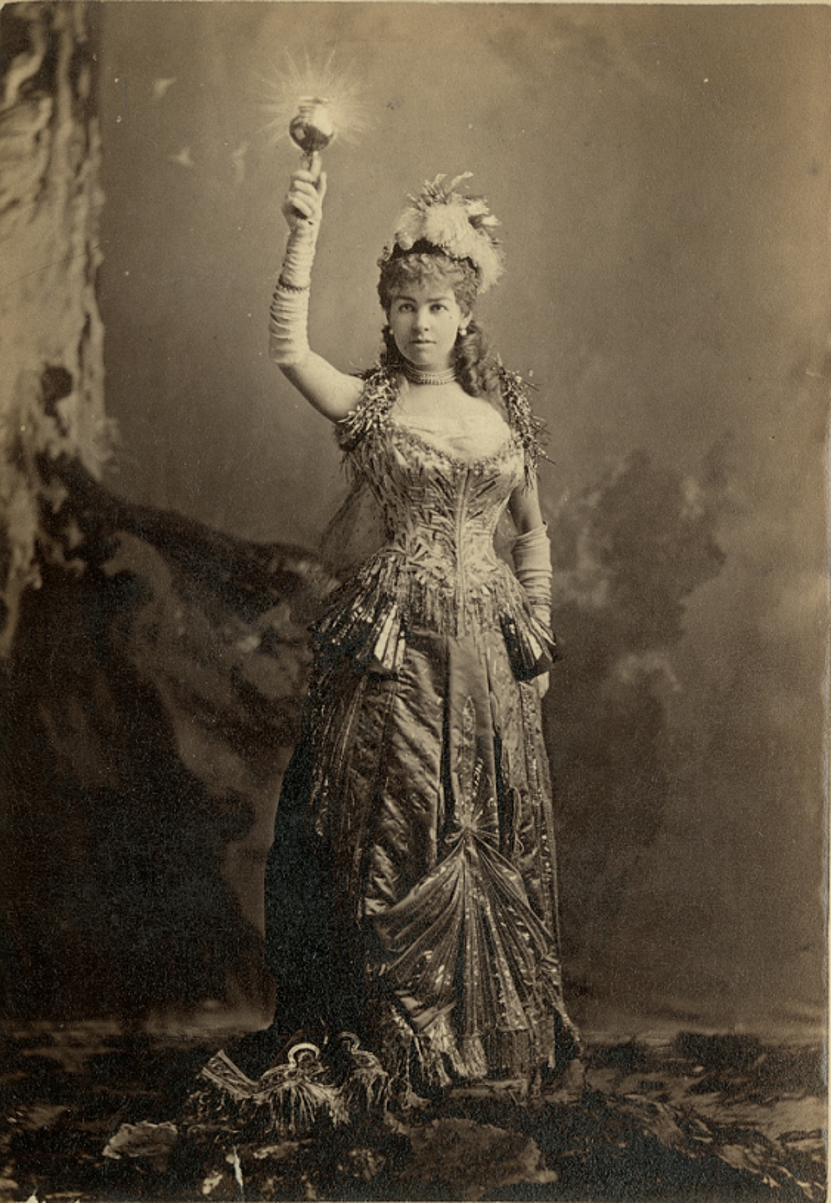 Mrs. Cornelius Vanderbilt II in 1883 as Electrical Light