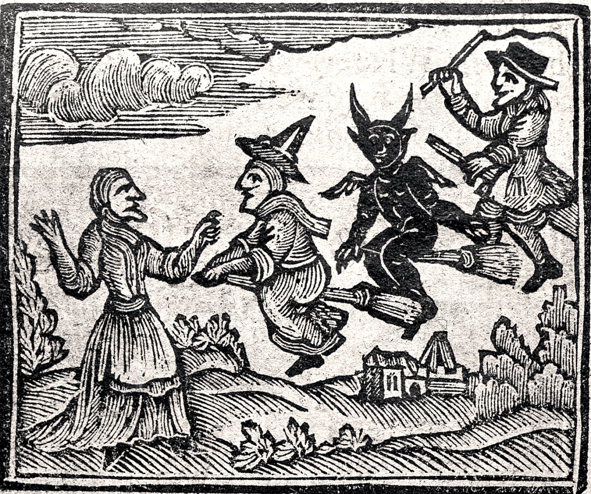engraving of the supposed activities of witches from 1720