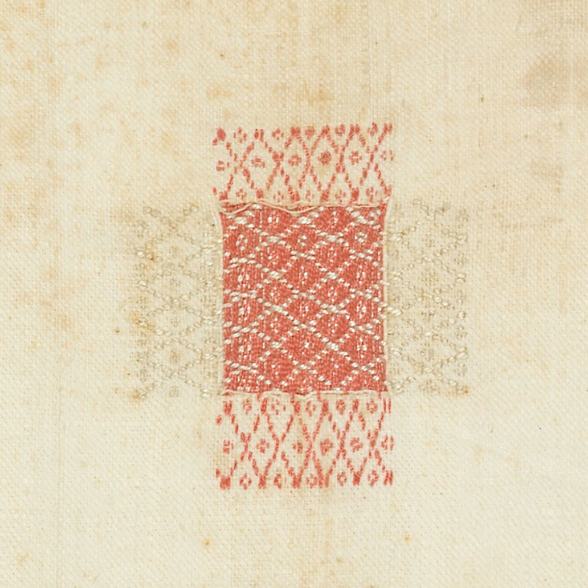 detail of an 1836 darning sampler