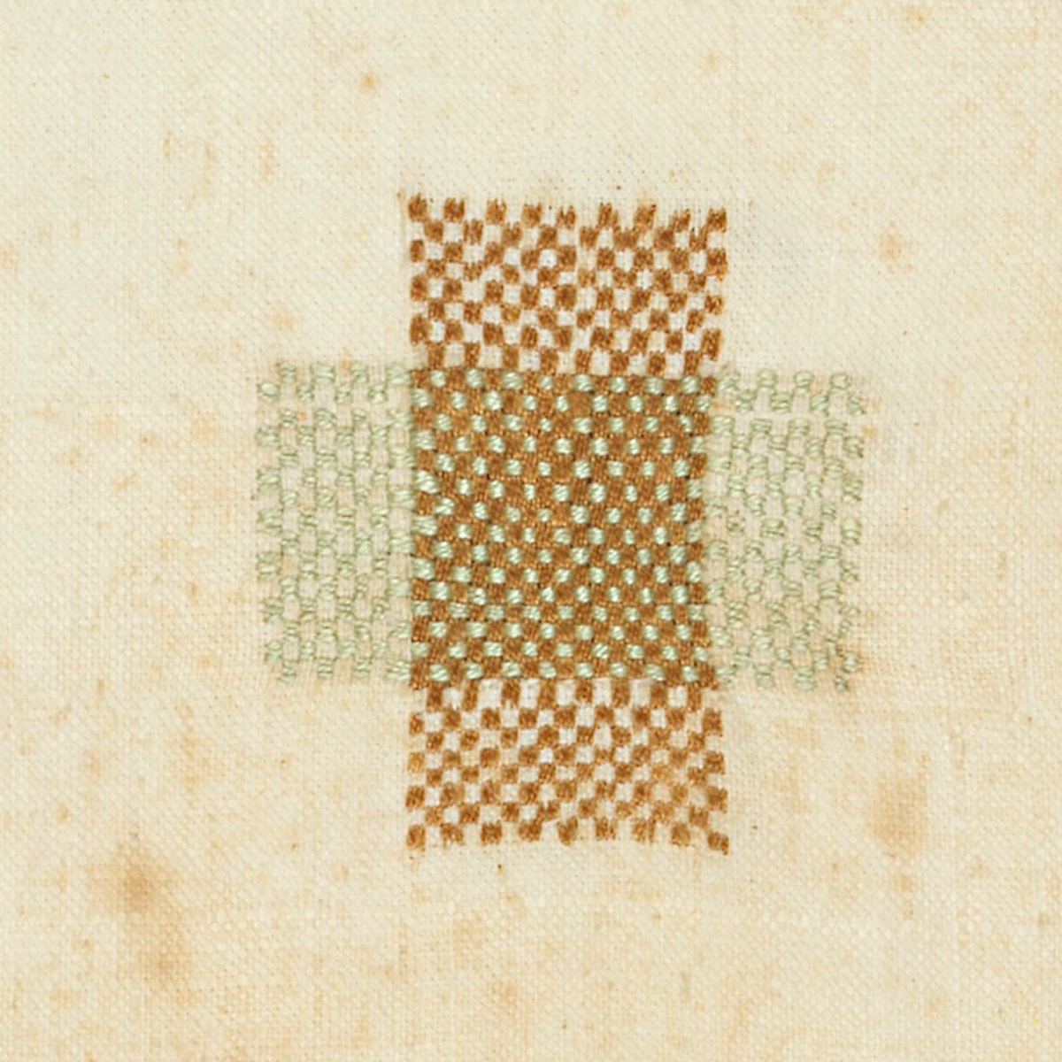 detail of an 1836 darning sampler