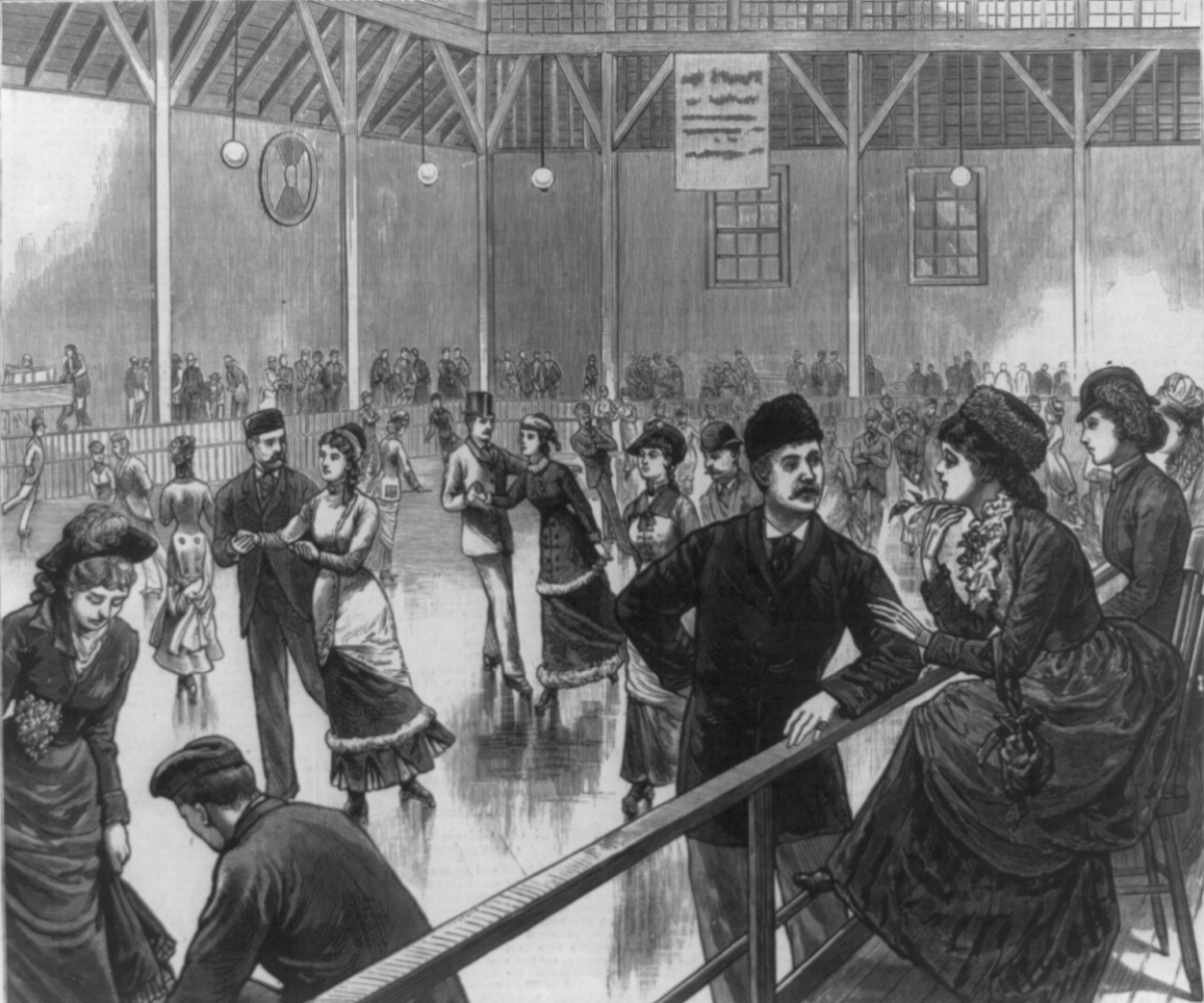 1880 roller skating rink illustration 