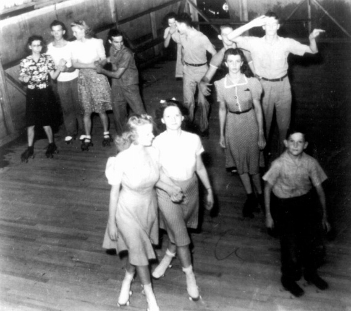 1940s roller skating indoors