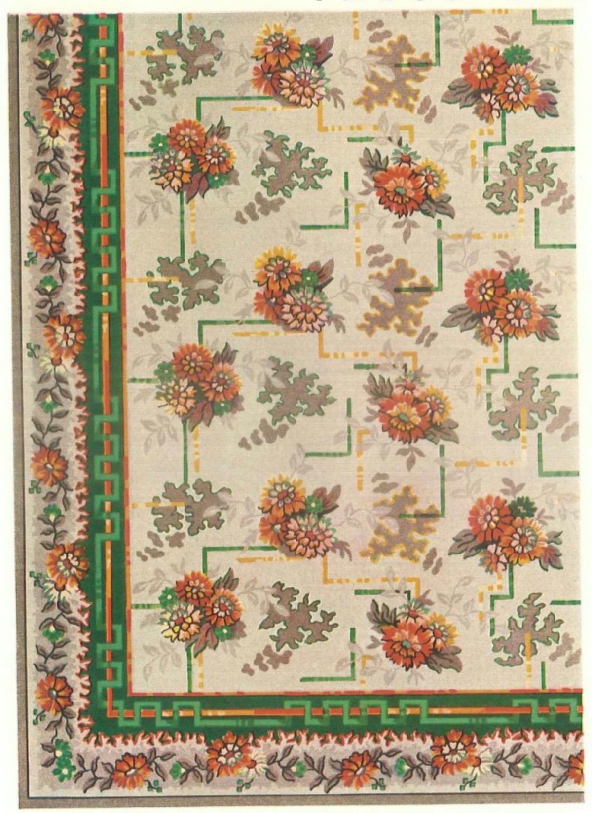 1930s linoleum "rug" pattern