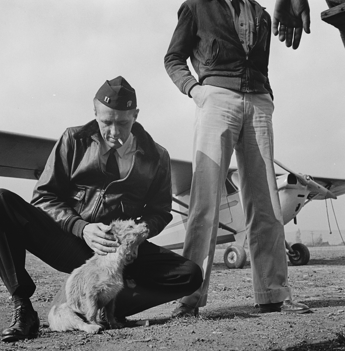 WWII pilots wearing bomber jackets