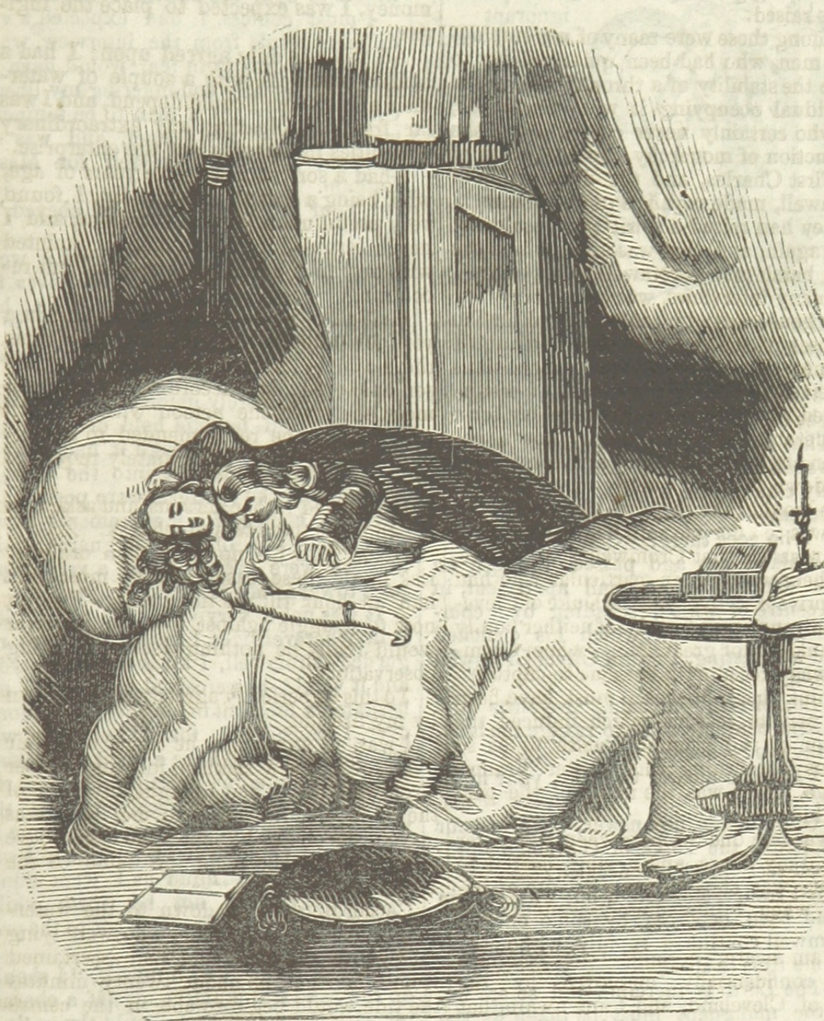 depiction of a vampire feeding 1854