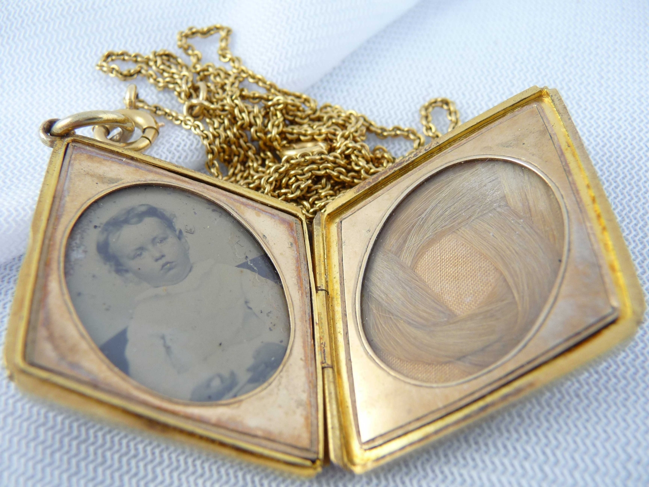 Antique Locket with Photo and Hair