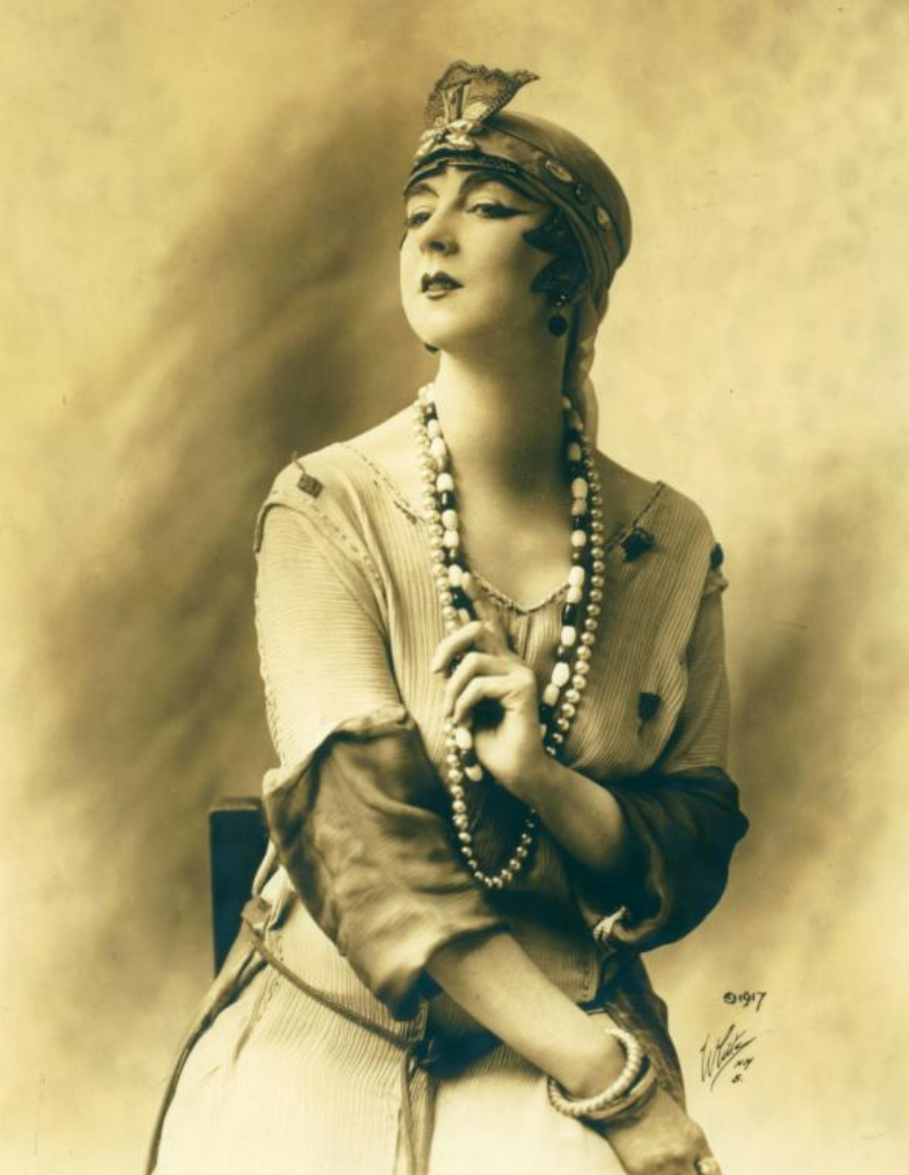 Ruth St Denis Wearing Opera Necklaces