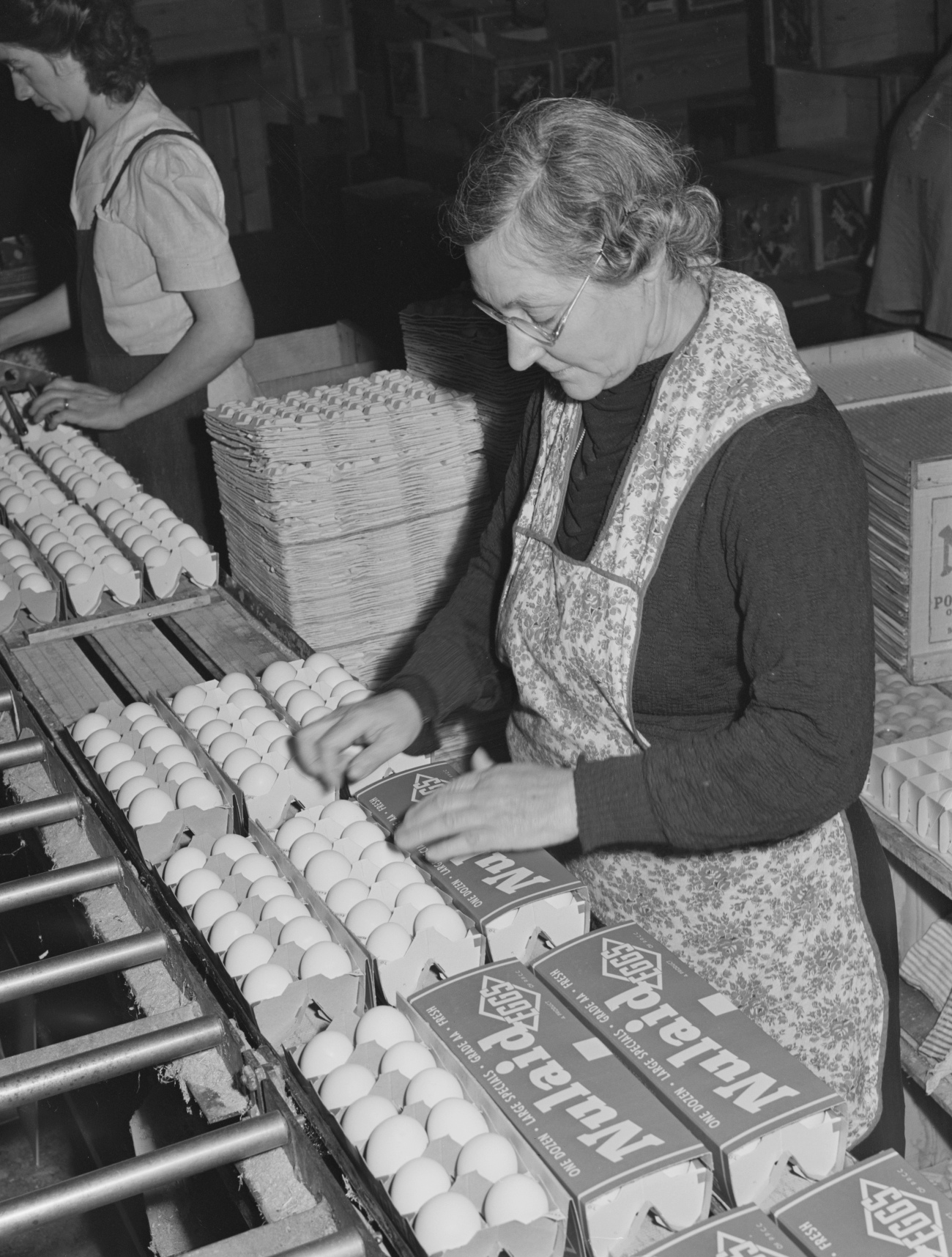 Eggs Being Packed into Cartons 1942