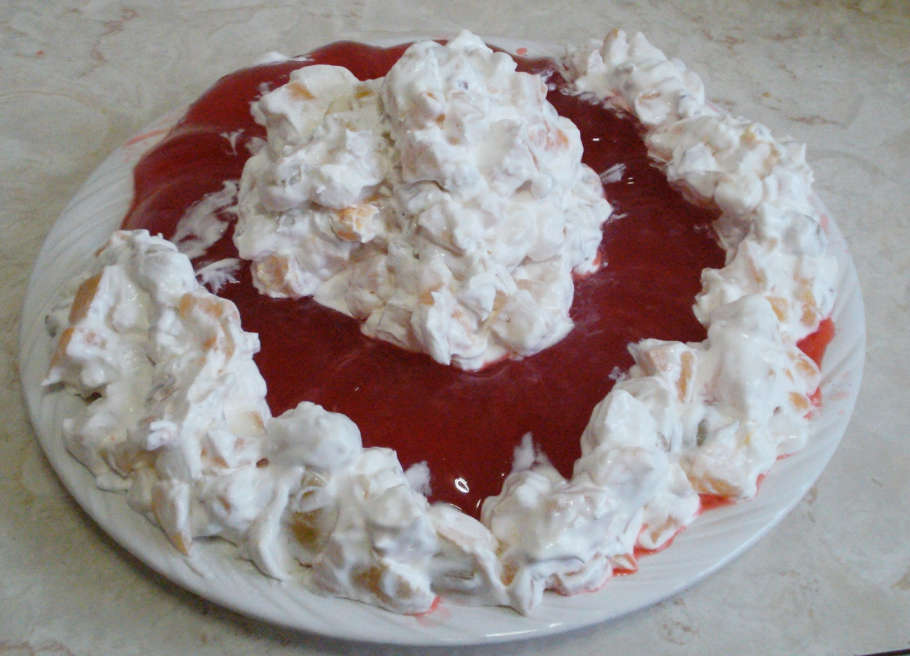 Red and White Jello Ring