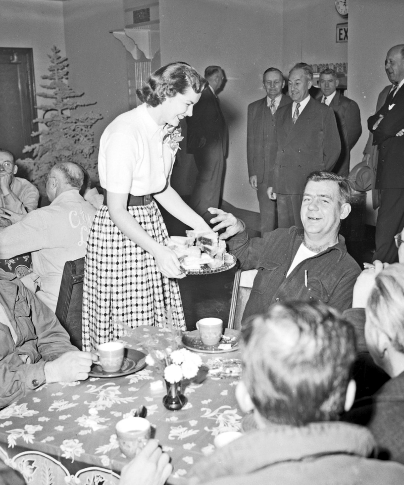 1952 Party with Sandwiches and Coffee