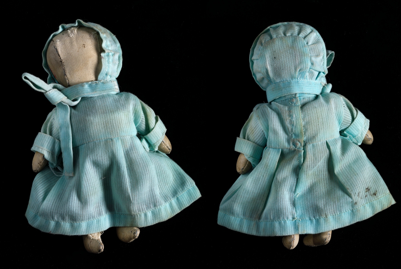 Blue Amish Doll Front and Back