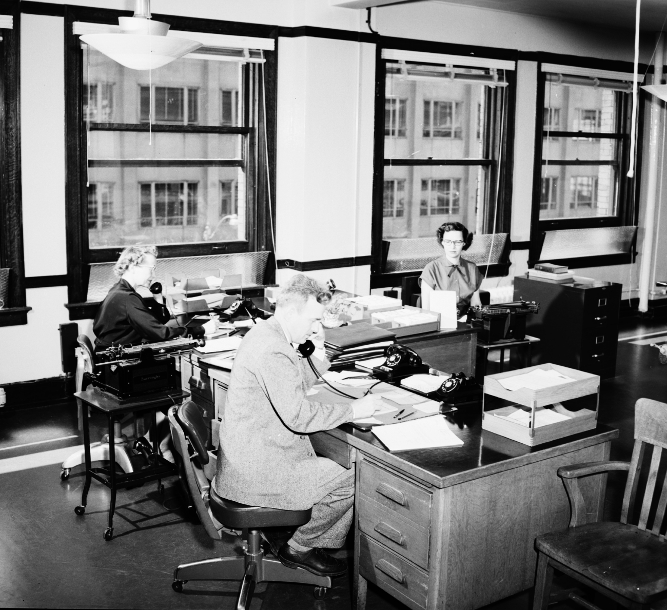 1950s Office and Workers on the Phones
