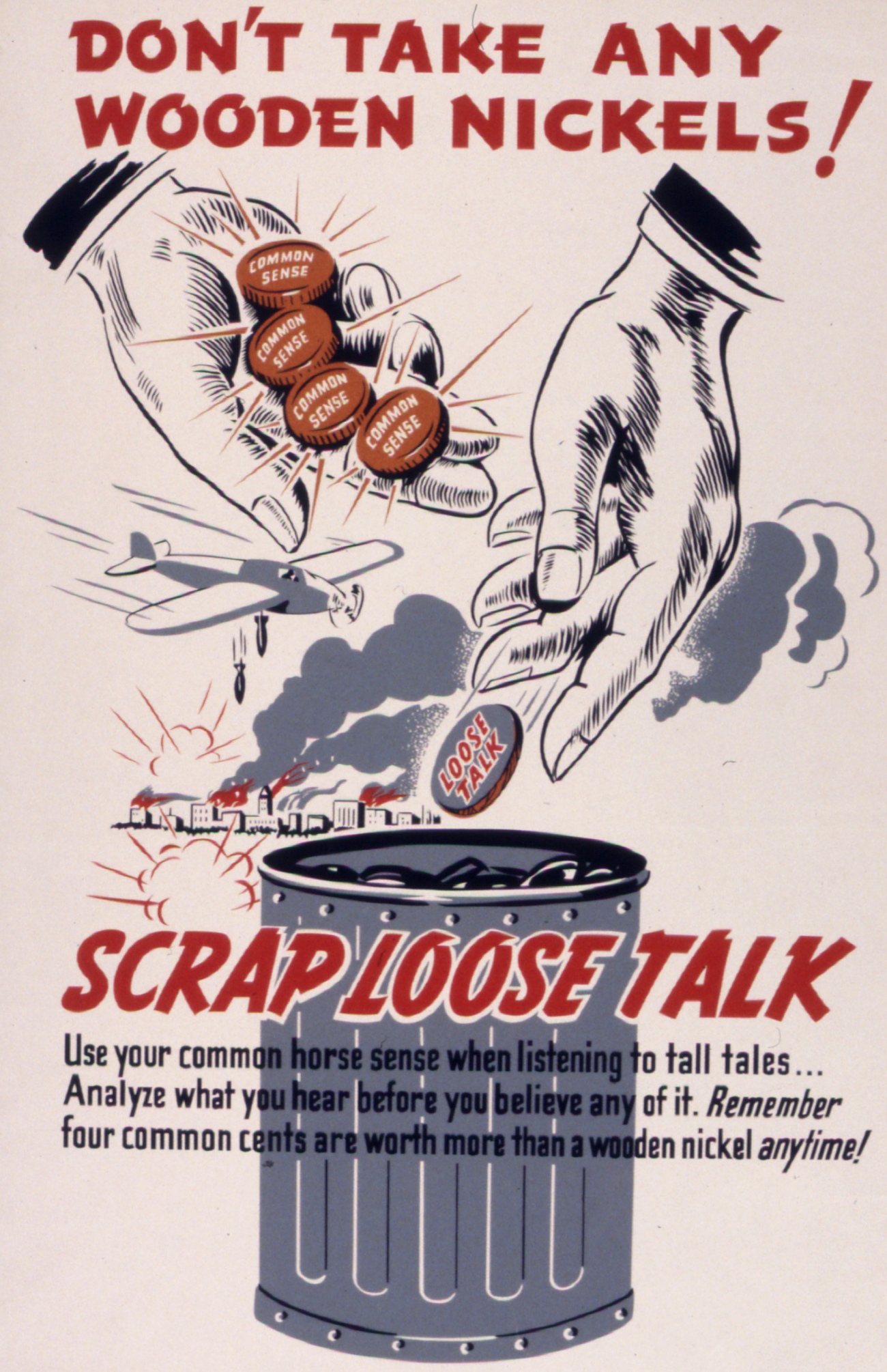 Wooden Nickels WWII Poster