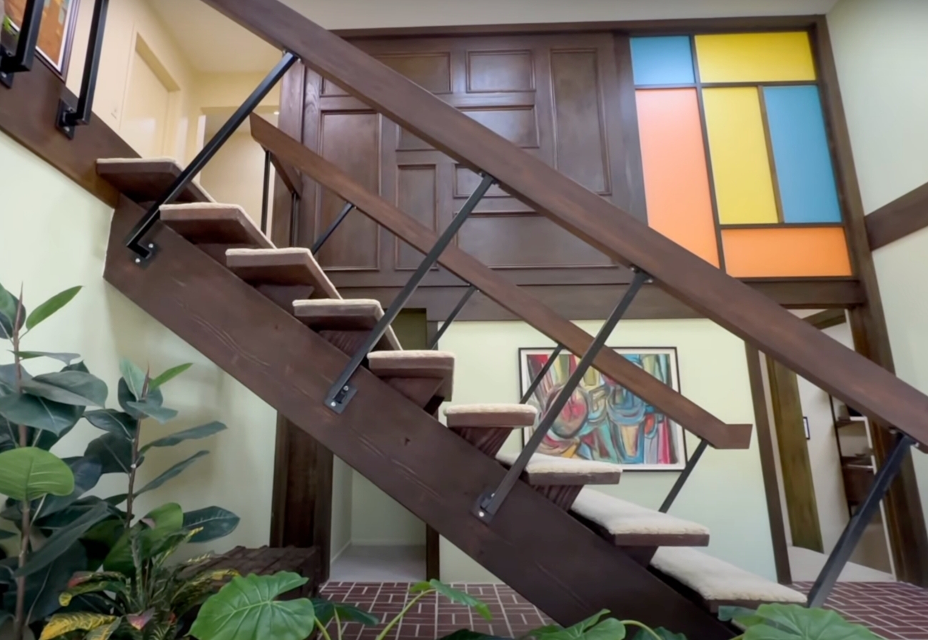 Brady Bunch House Stairs 1