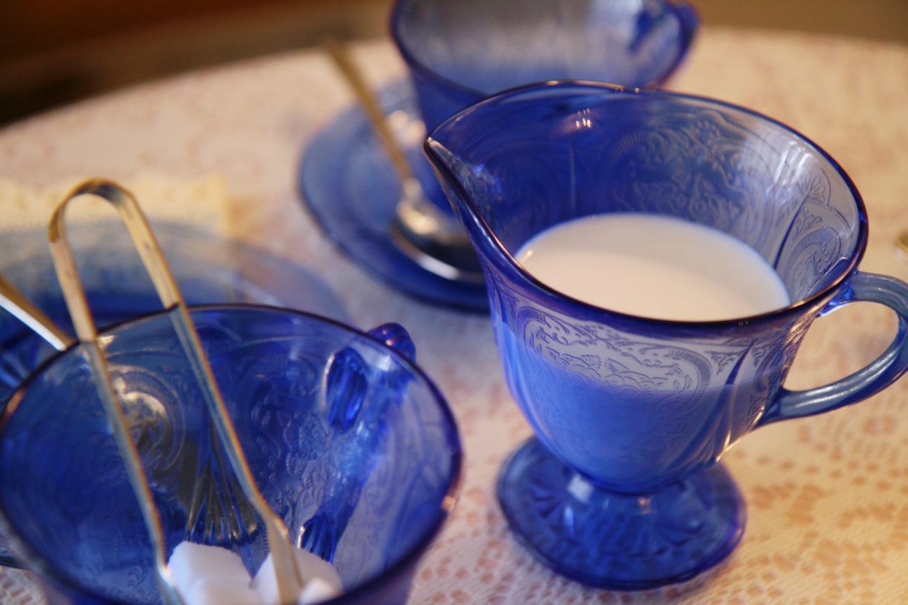 Blue Depression Glass Set