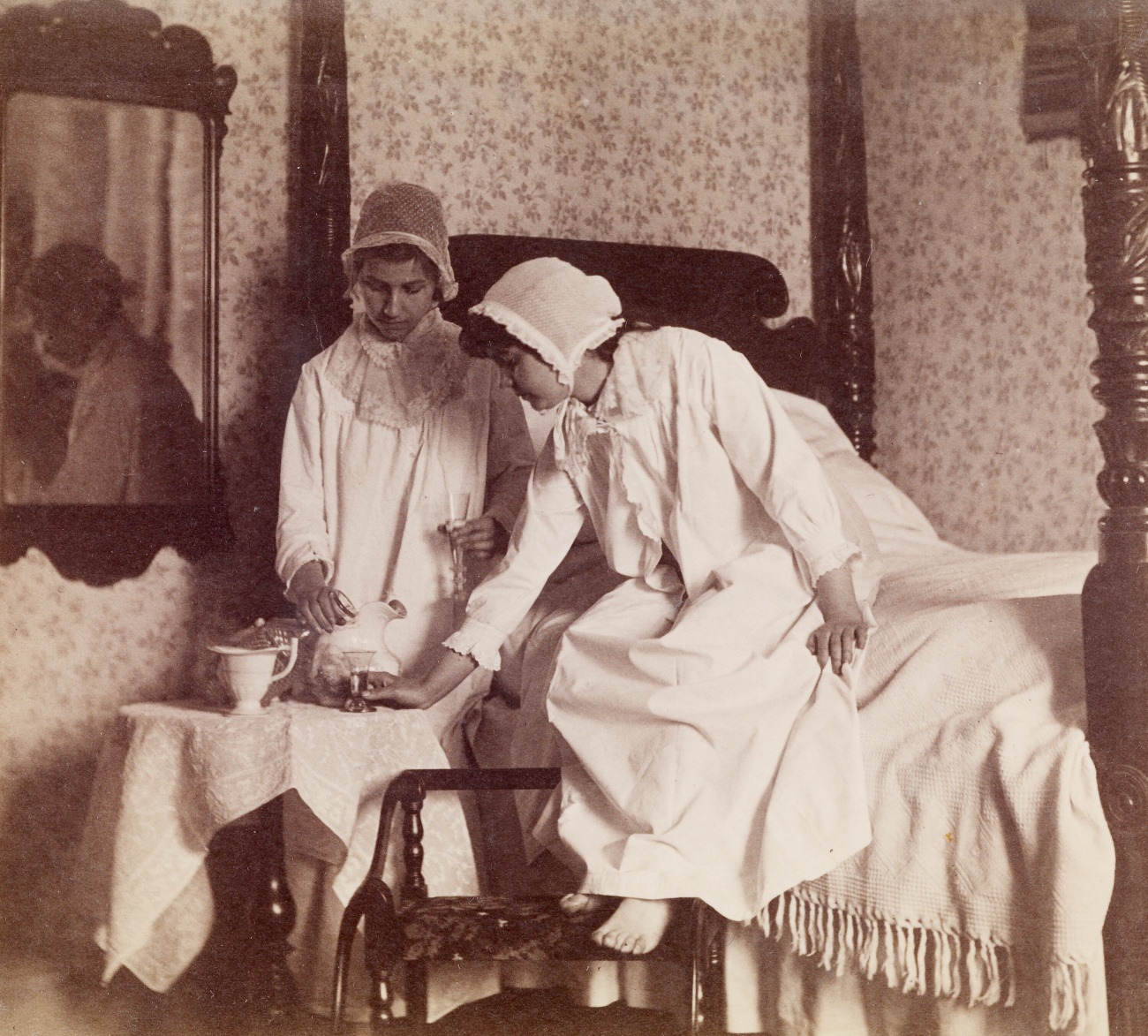 1890s Women Wearing Nightcaps