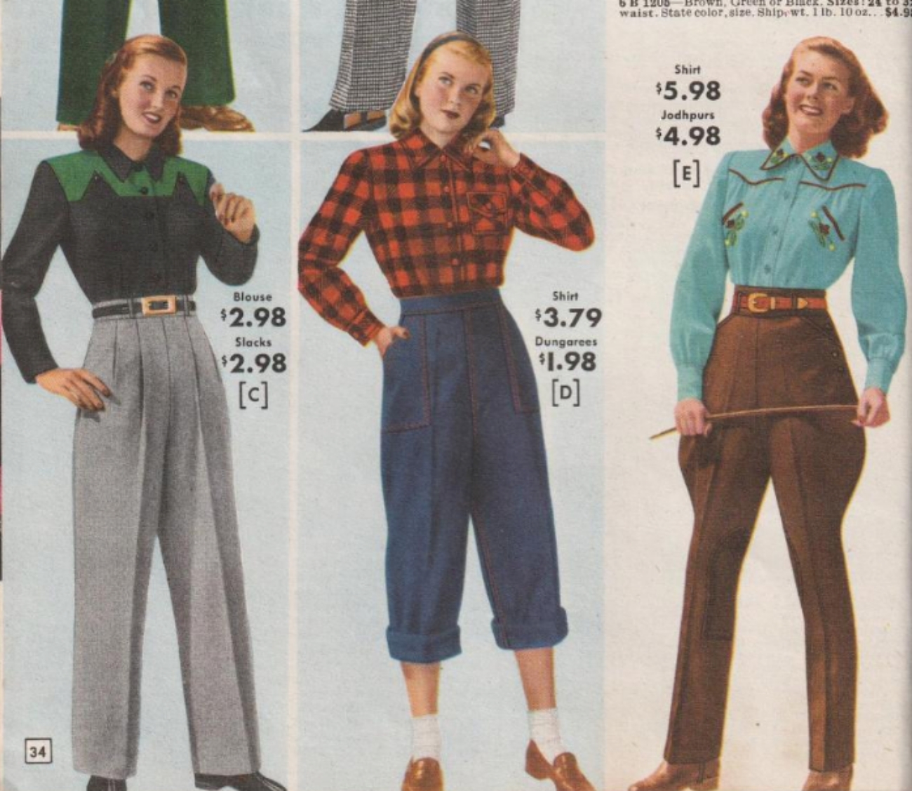 1940s Women's Pants in Clothing Catalog