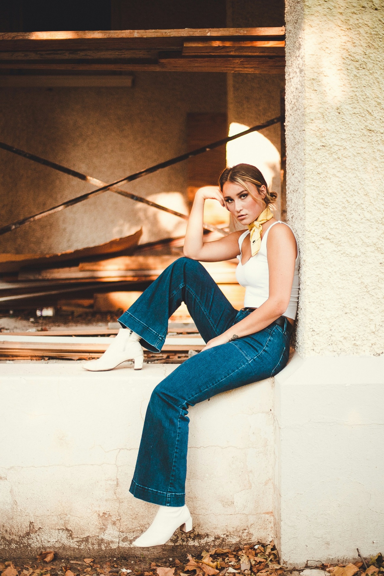 2020s Woman in Flare Jeans