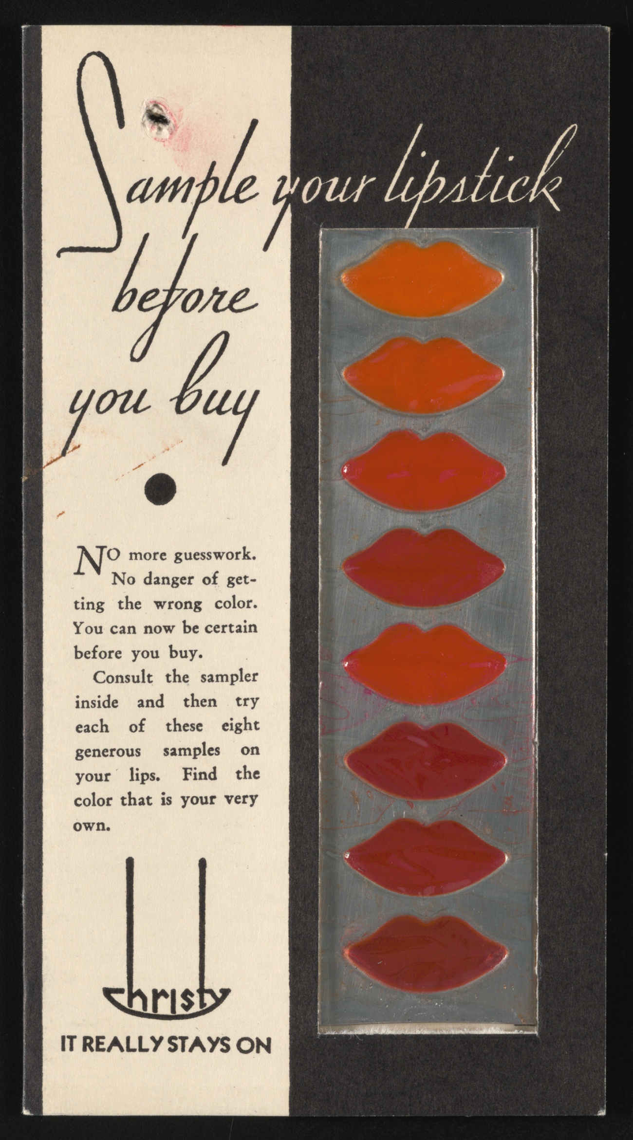Lipstick Shades Sample Kit 1930s