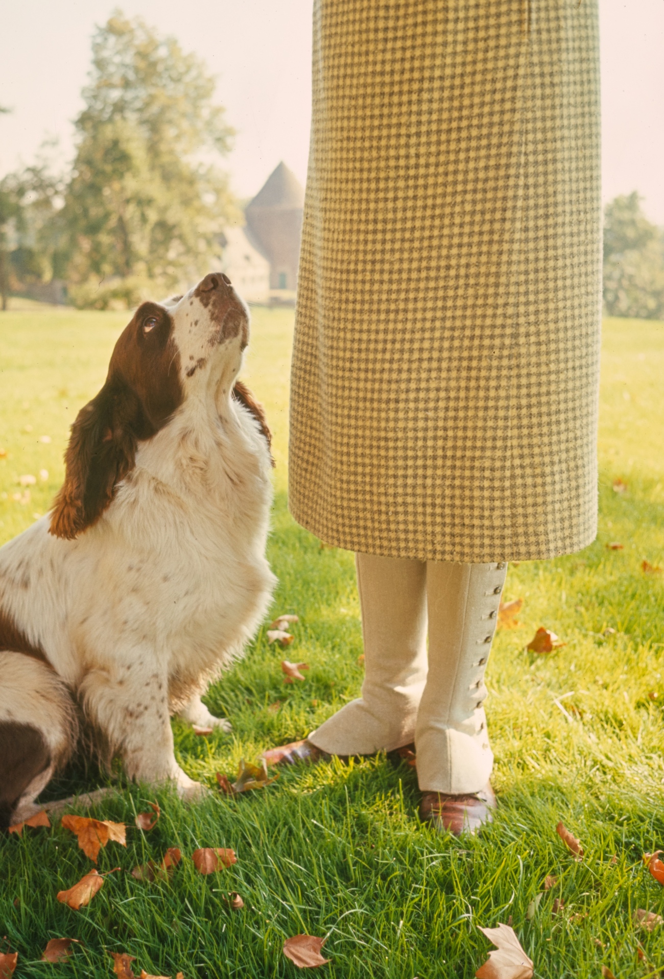 Woman Wearing Gaiters with Dog