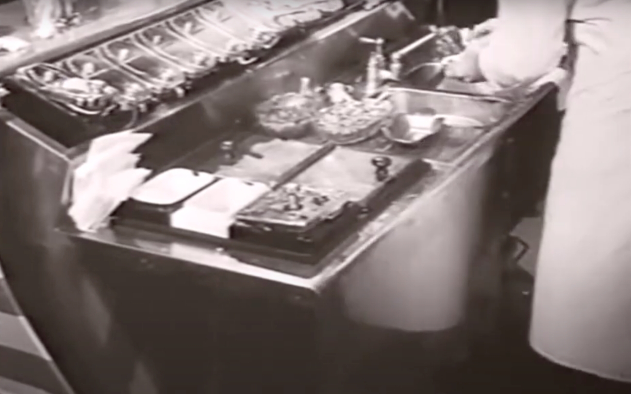 Soda Jerk Making a Banana Split fro the Movie Hey Boy Hey Girl