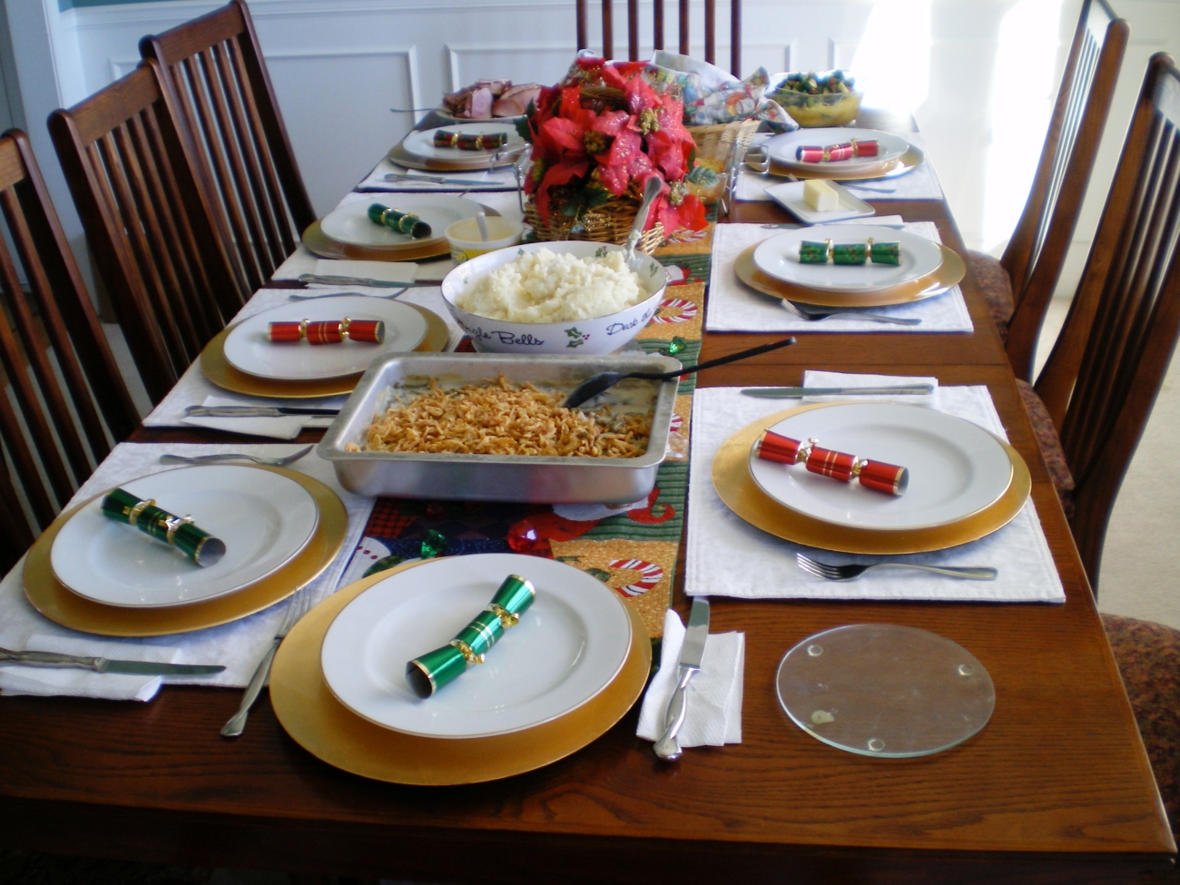 Christmas Table with Chargers and Placemats
