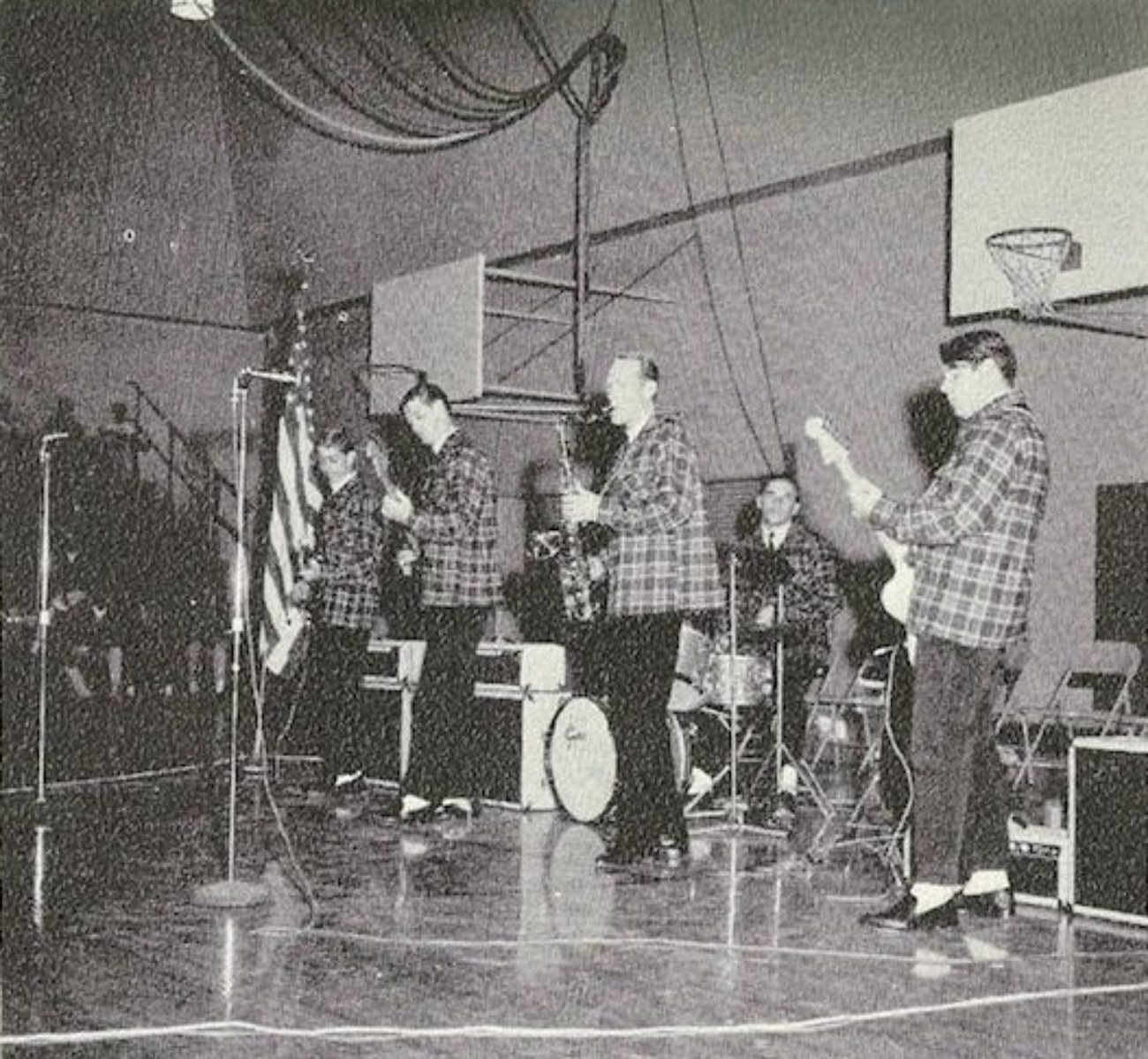 The Beach Boys Performing at a High School Early in their Careers