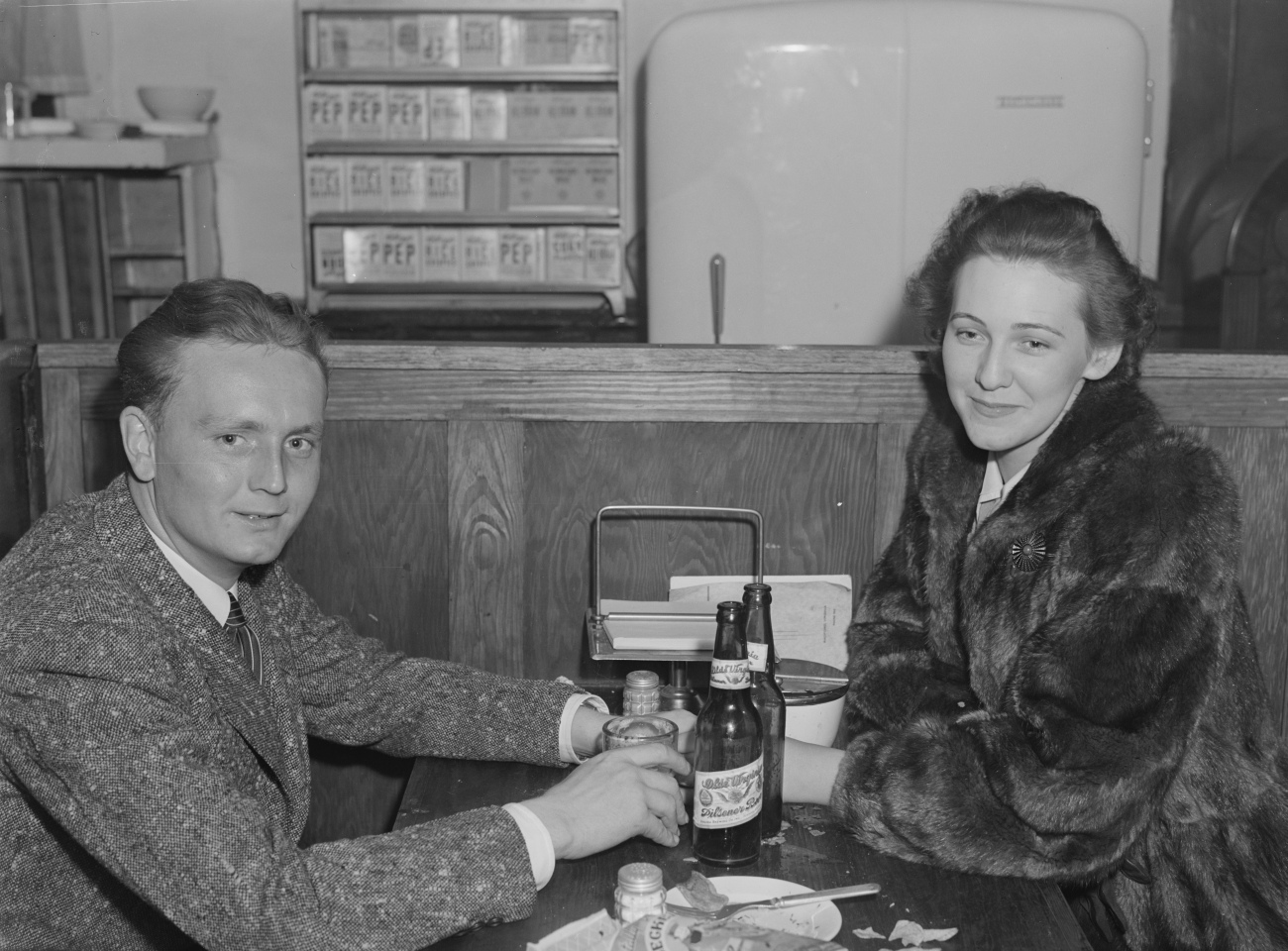 Couple Having Dinner at a Diner 1940