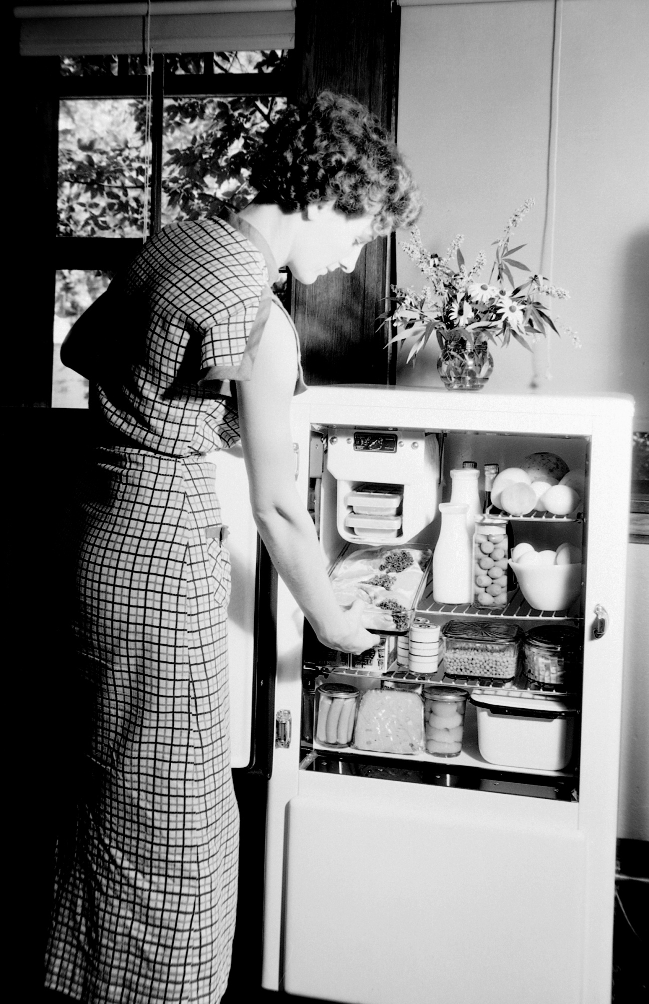 Woman At Open Door Refrigerator