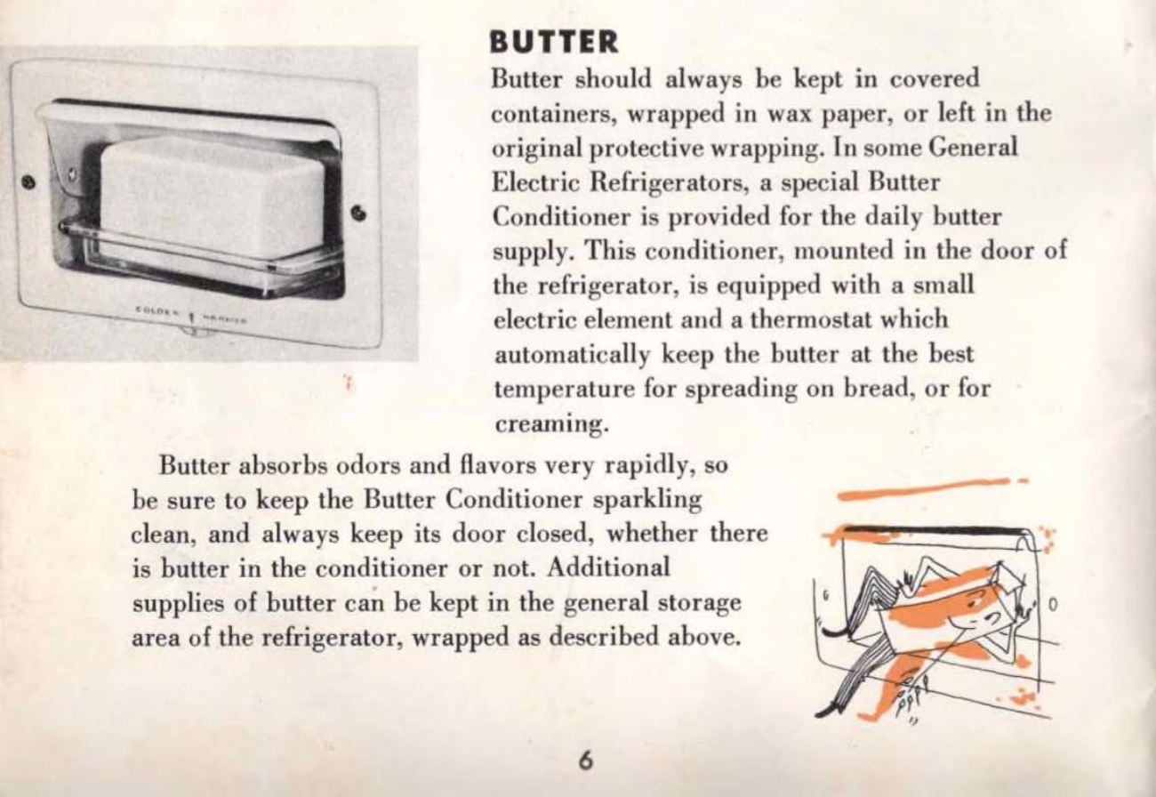 1950 GE Fridge Butter Compartment Manual