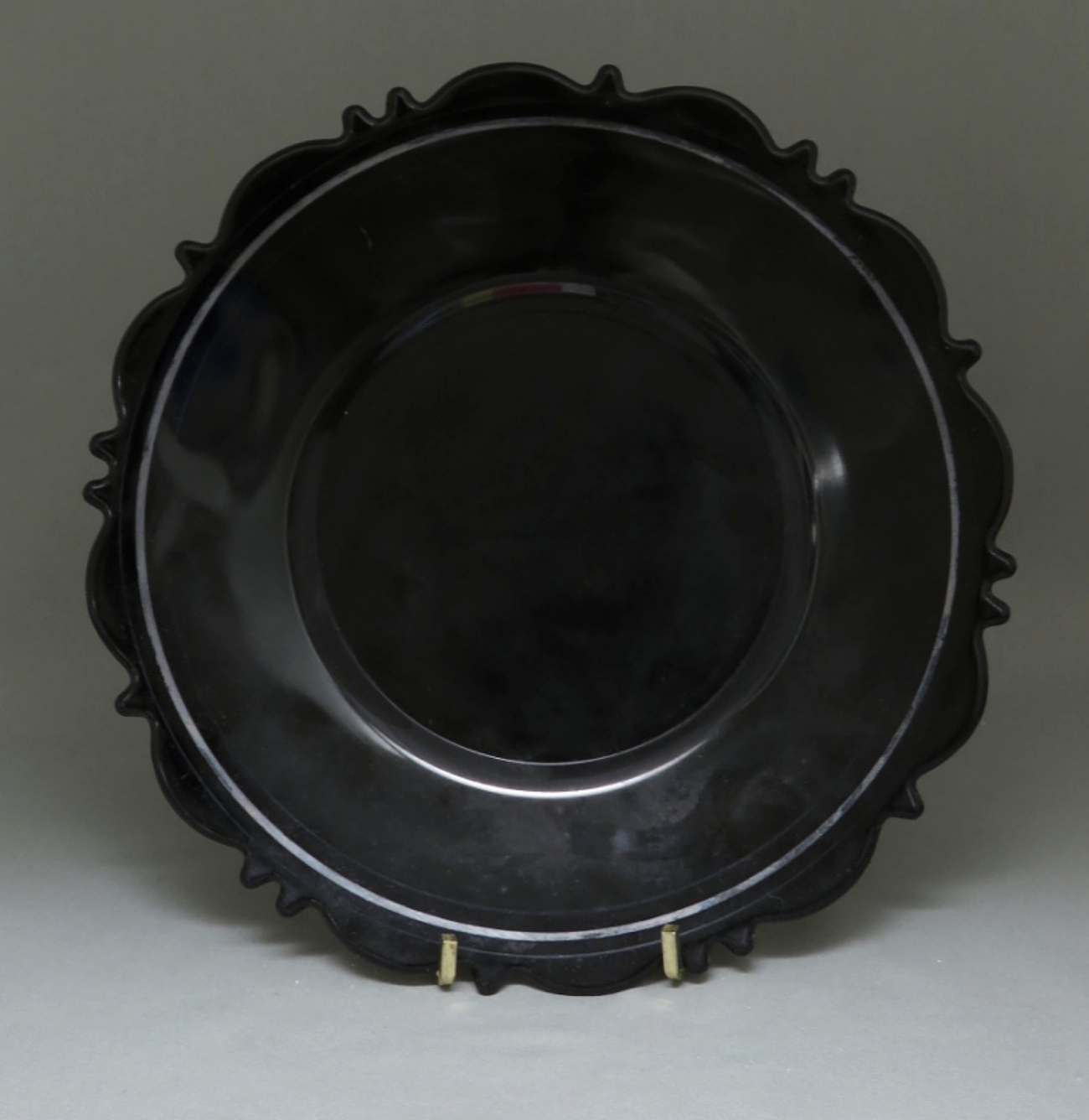 Black Depression Glass Plate