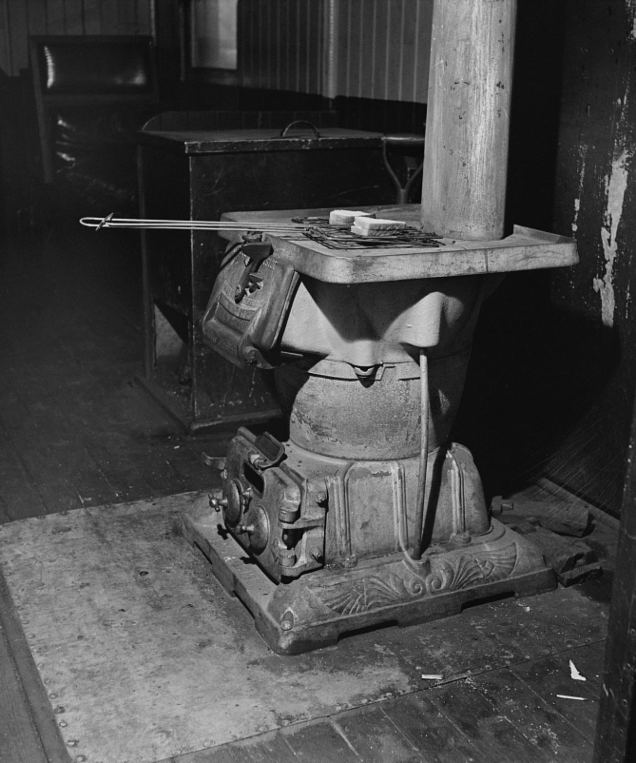 Toasting Bread on Iron Stove
