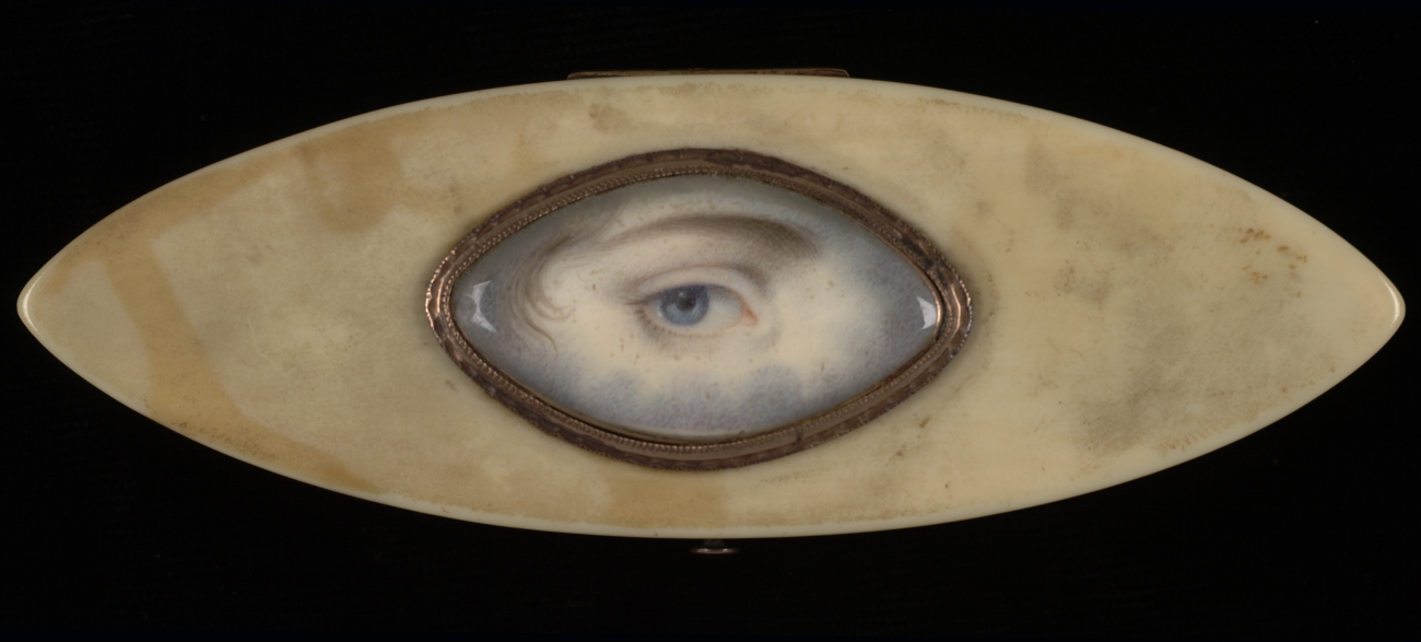 Lover's Eye Portrait on an Ivory Box Circa 1820