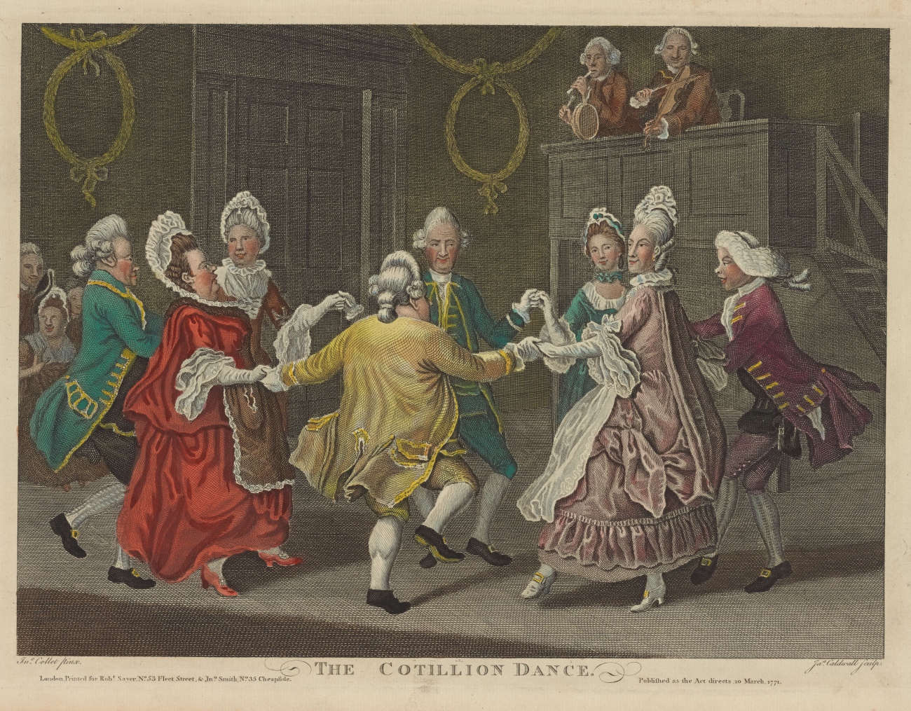 Engraving of 18th Cent Cotillion Dance