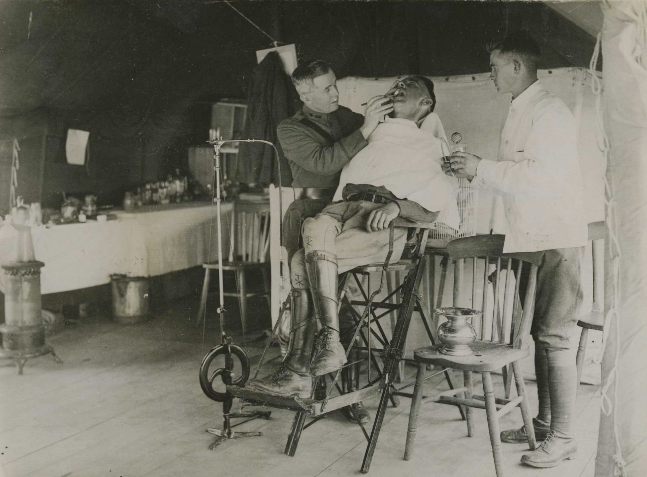 WWI Red Cross Dental Work with Spittoon