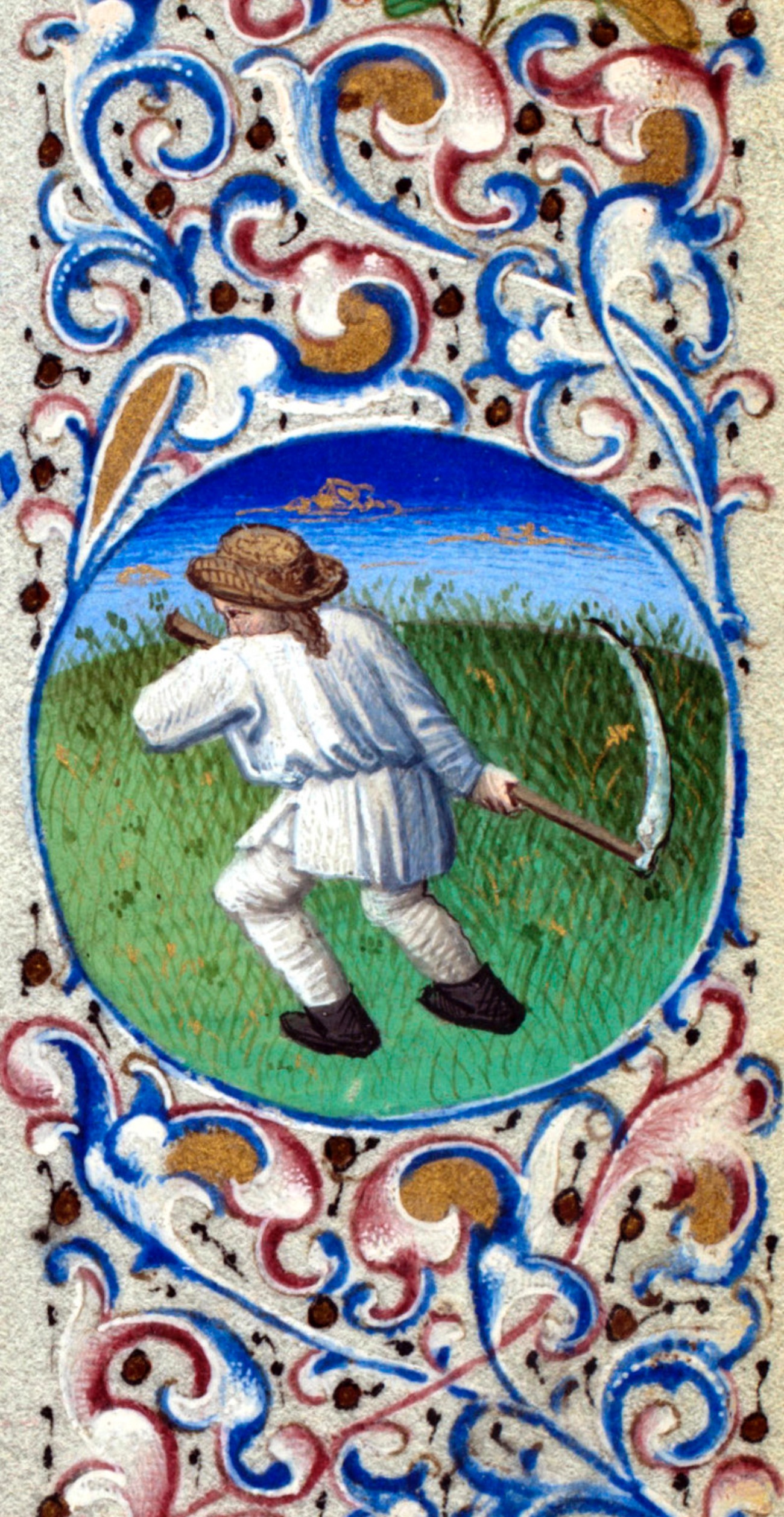 Medieval Farmer Harvesting Grain