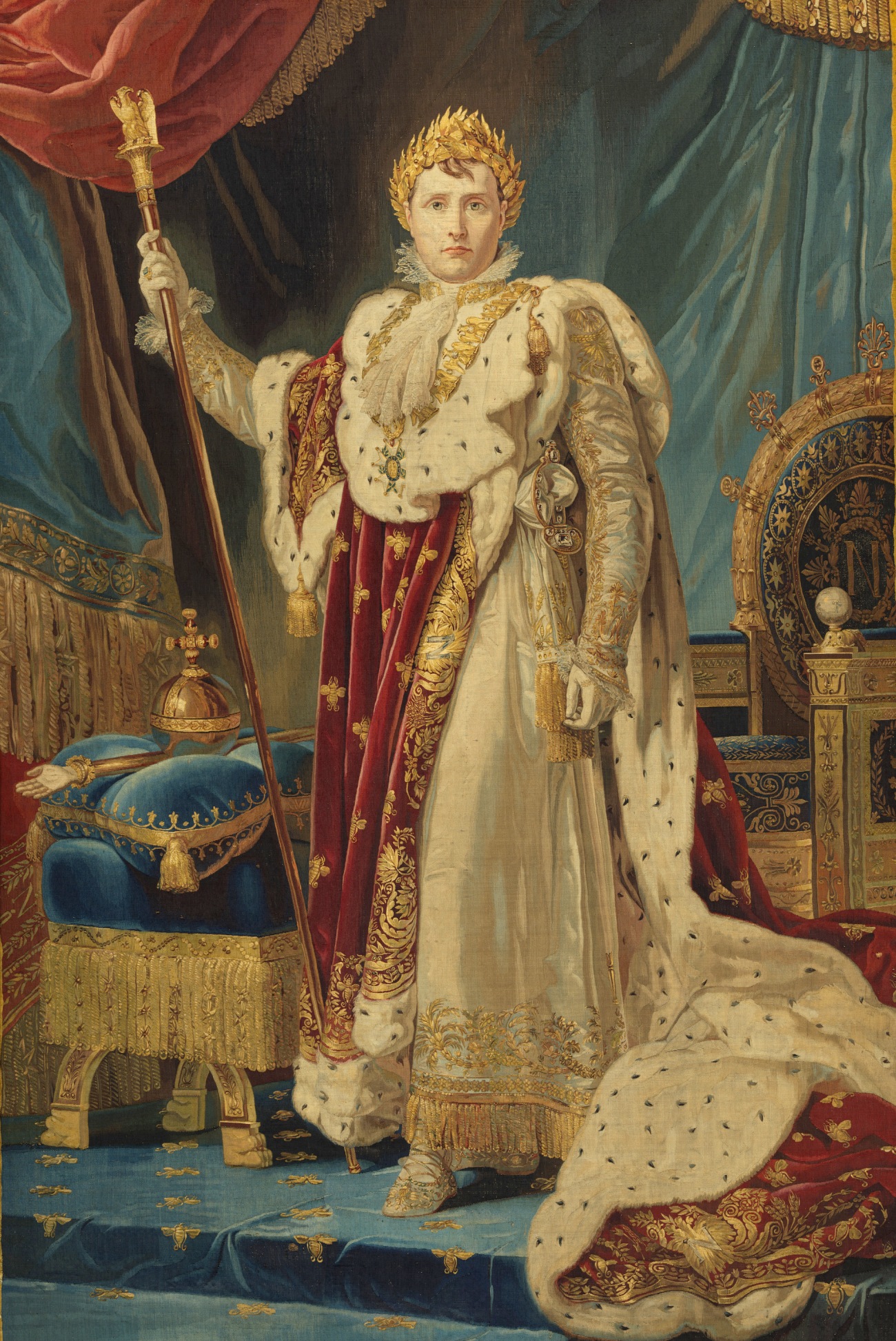 Portrait of Napoleon I in Velvet Cloak Adorned with Bees and Trimmed with Ermine Fur