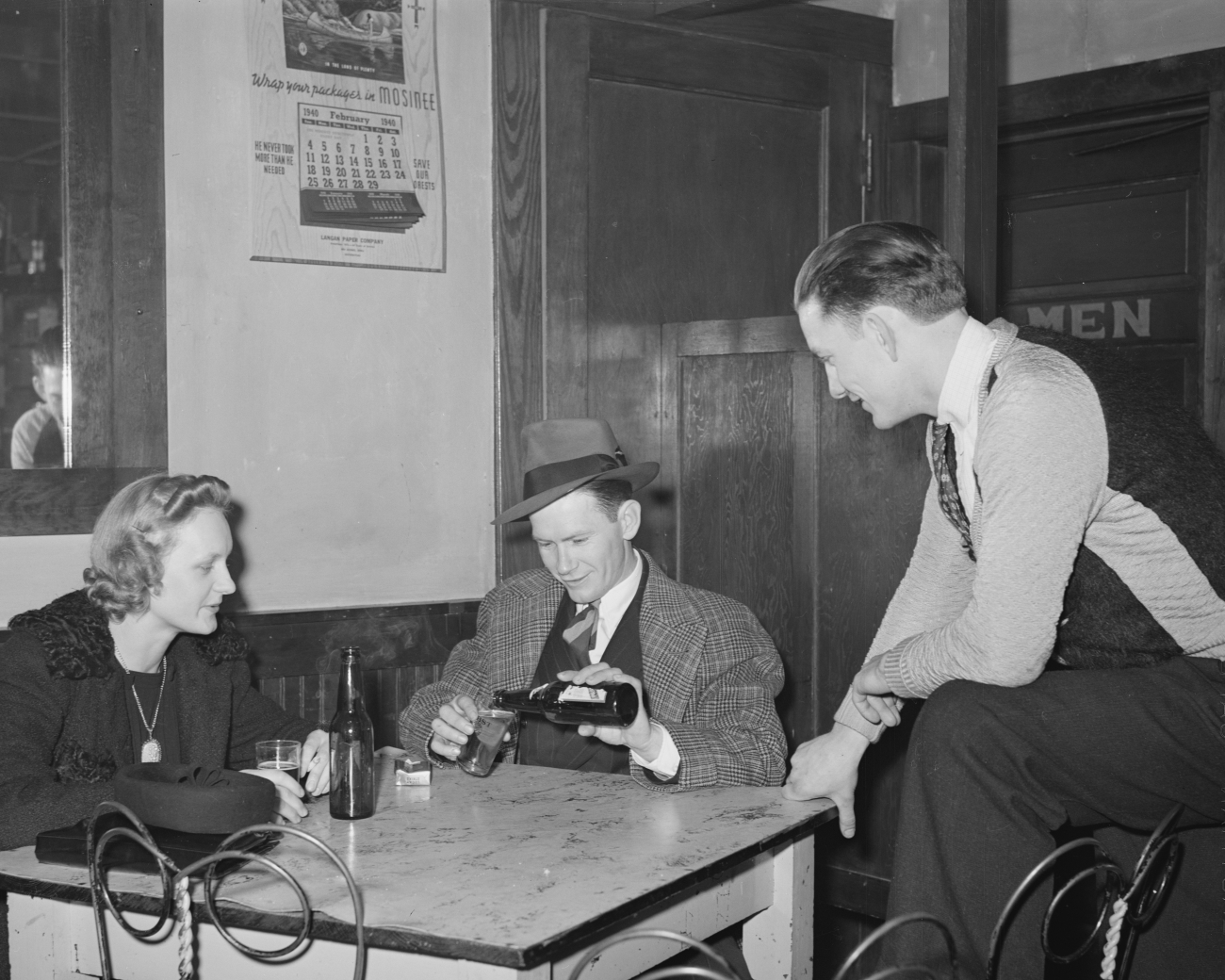 Trio at a Table 1940s