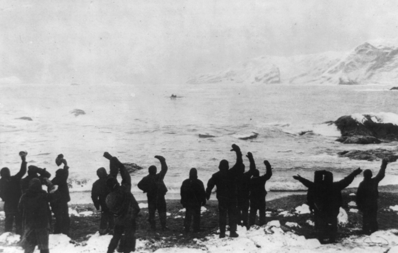 Shackleton's Men Rejoicing as the Rescue Finds Them