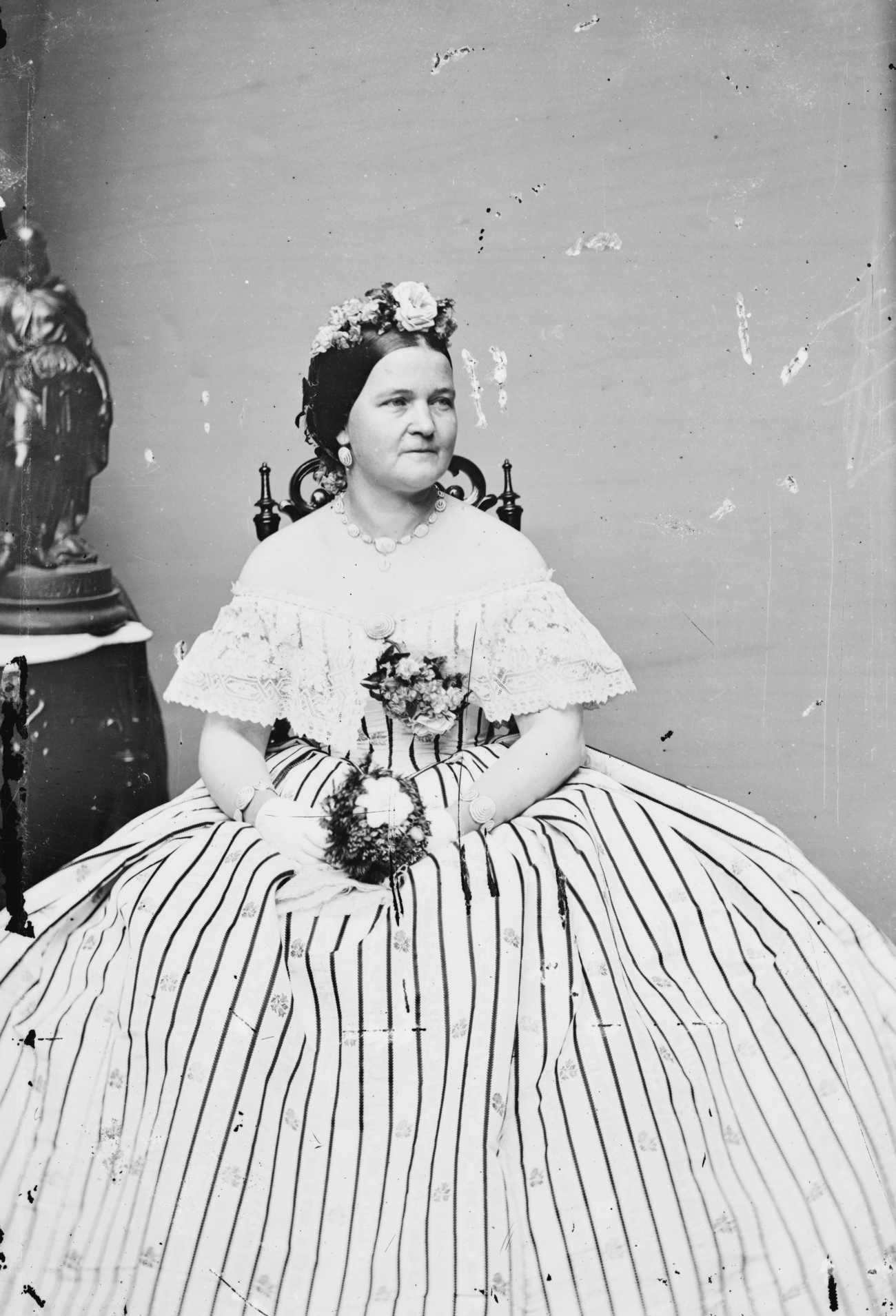 Mary Lincoln Todd Floral Stripe Dress