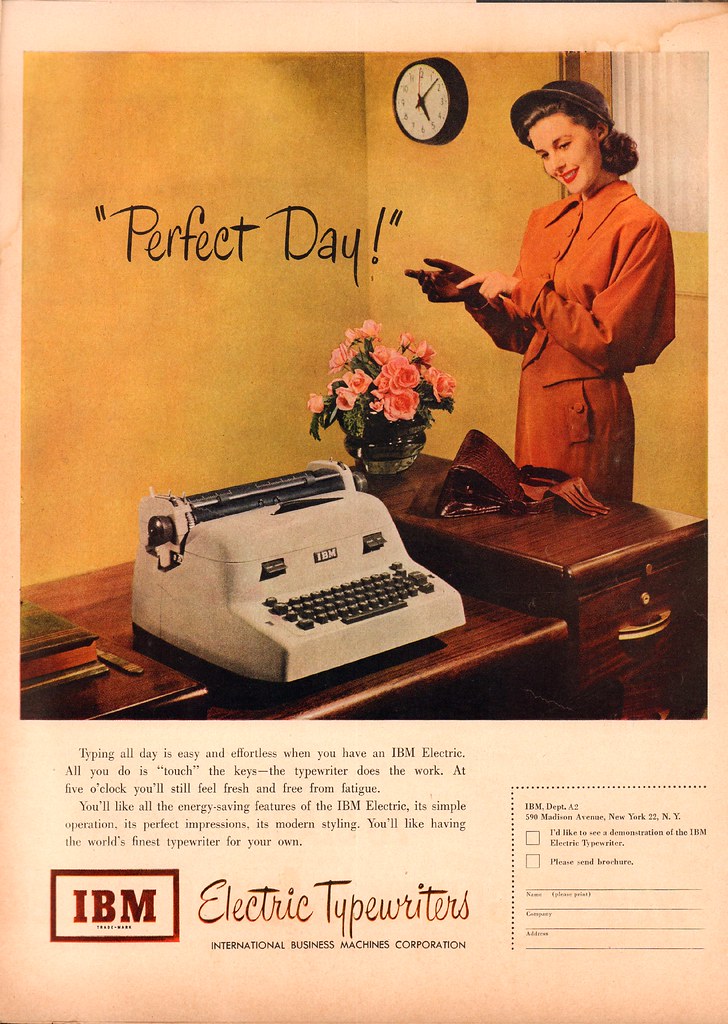 1950 IBM Electric Typewriter Advertisement Life Magazine October 16 1950