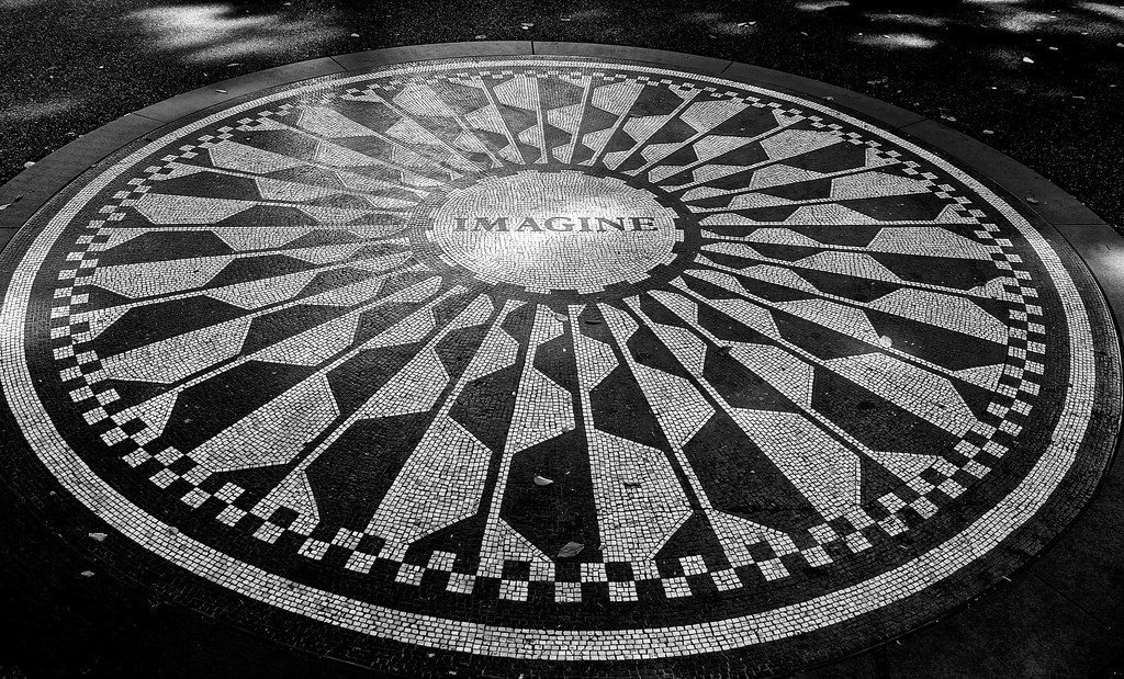 The Imagine Mosaic in the Strawberry Fields, dedicated to the memory of John Lennon, in Central Park, NYC.