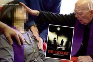 Fr. Gabriele Amorth performs on exorcism on an identified woman in new documentary