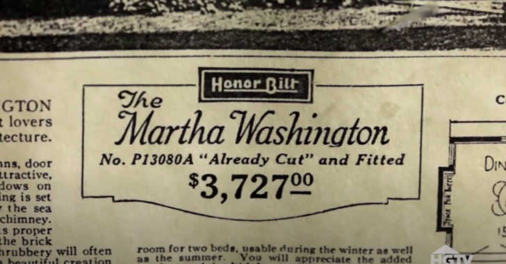 News Paper advert of The Martha Washington Kit Home from Sears